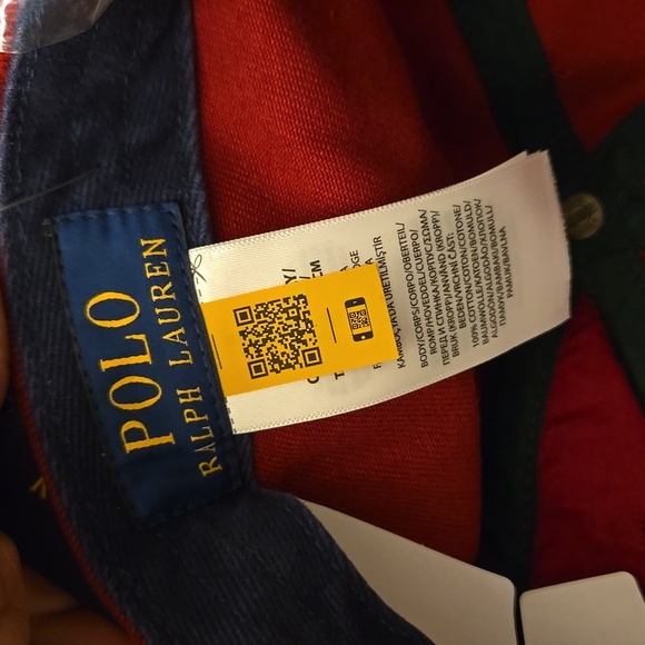 NWT POLO by RL, LOGO Twill Ball Cap. Adjustable strap. Burgundy Blue White. - Picture 5 of 9